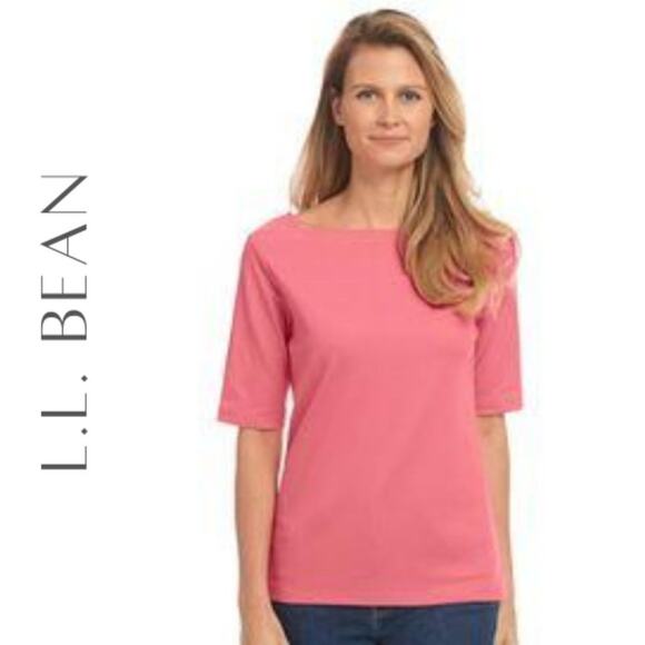 L.L. Bean Tops - LL BEAN Women's Pink Short Sleeve Knit Top, Size XL
